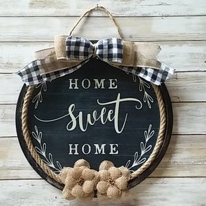 Rustic farmhouse metal Home Sweet Home decor